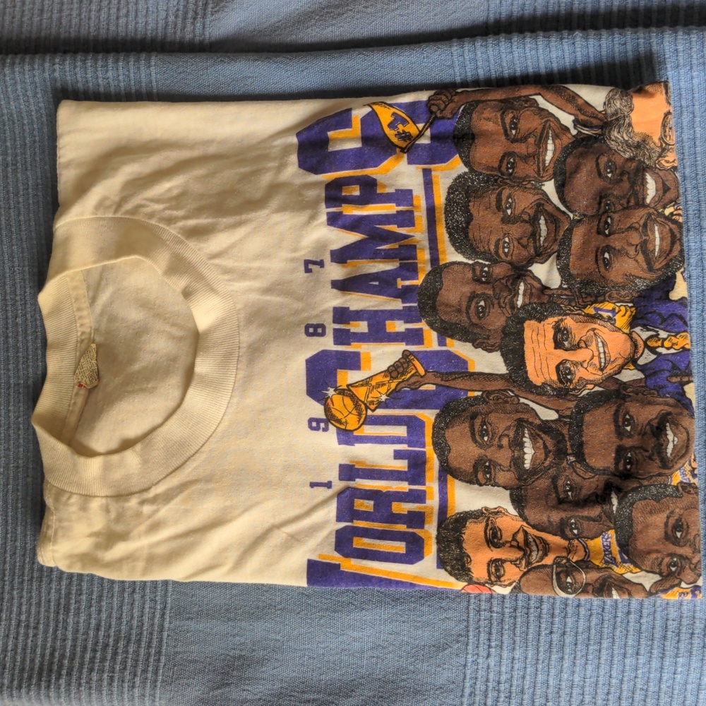 3 Vintage Original Lakers World Champs T's